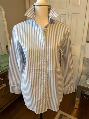 Cloth By Design 100% Cotton Blue & White Striped Button-Up Shirt